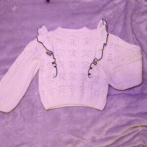 En Saison Long Sleeve 1x Black & White scoop neck sweater